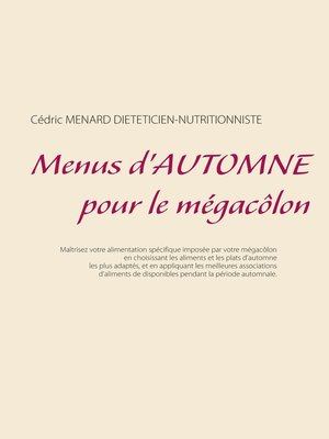 cover image of Menus d'automne pour le mégacôlon